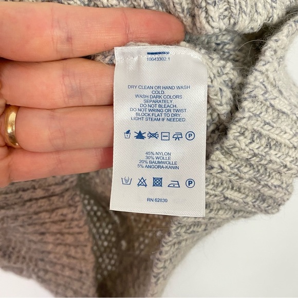 Lands End Cardigan Sweater Womens Size XS 2 - 4 Full Zip Up Cream Gray Neutral - Picture 8 of 11